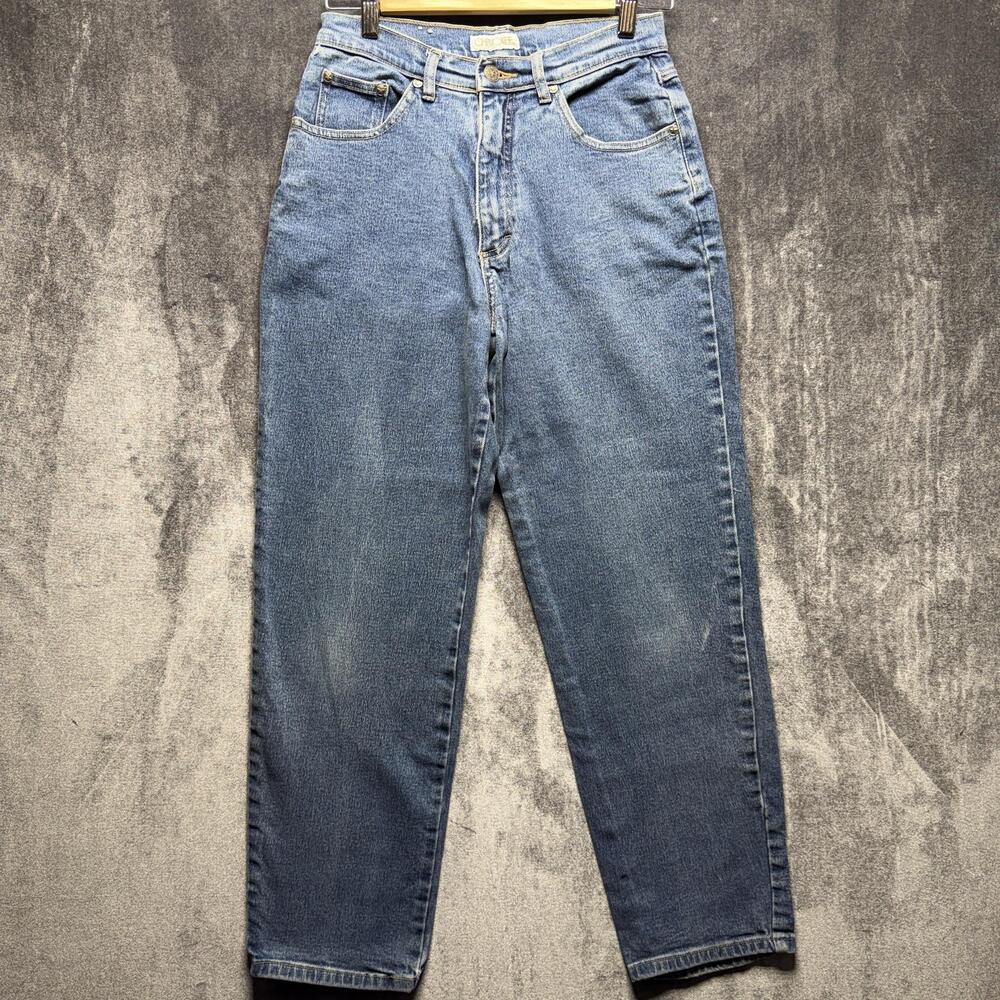 Cherokee Jeans Womens 8P Blue High Rise Mom Relaxed Medium Wash Stretch Denim